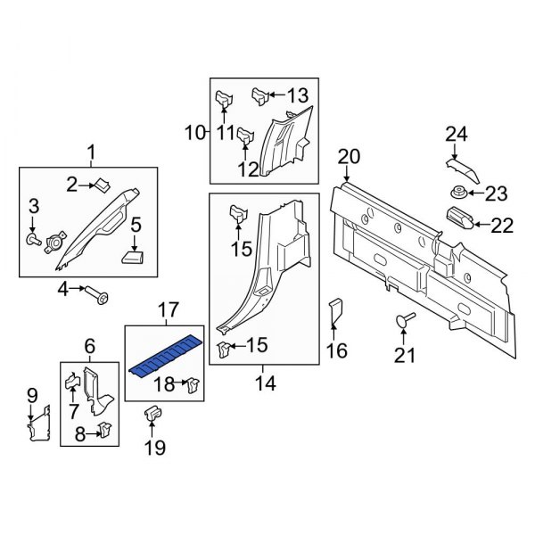Ford OE FL3Z1513209AB Front Left Door Sill Plate