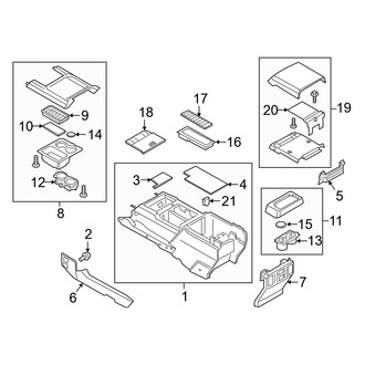Ford OE - Front Console (Full Length Console & Components)