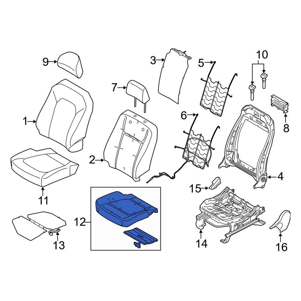 2015 - 2015 Ford Seat Cushion Pad FL3Z-15632A23-A