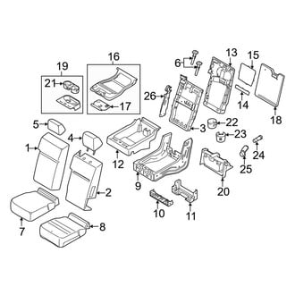Ford OE - Seats & Tracks - Front Seat Components (Split Bench Center Seat)