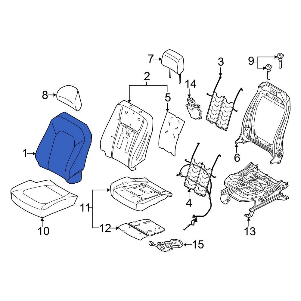 Ford Oe Fl3z1664417cm Front Left Seat Back Cushion Cover 