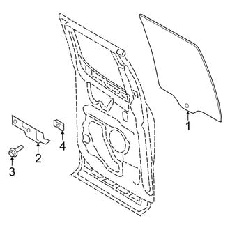 Ford OE - Rear Door - Glass & Hardware (Fixed Glass), (SuperCab)