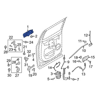 Ford OE JC3Z2522404AD - Rear Right Outer Exterior Door Handle