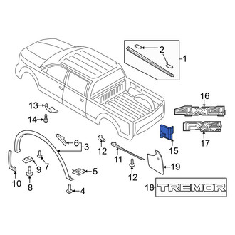 Ford OE - Rear Right Lower Truck Bed Molding