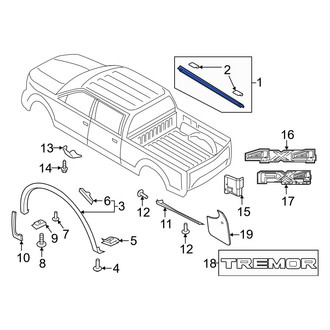 Ford OE - Rear Left Upper Truck Bed Molding