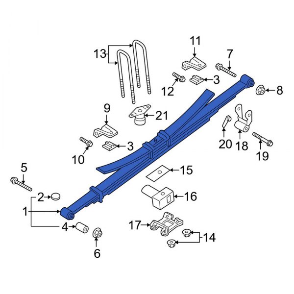 Ford OE HC3Z5560L Rear Leaf Spring Assembly