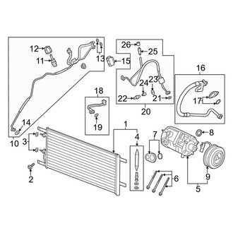 Ford OE - Air Conditioner & Heater - Condenser, Compressor & Lines (6.7L)