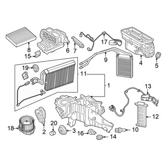 Ford OE - Air Conditioner & Heater - Evaporator & Heater Components (Manual Single Zone A/C), (XL / XLT)