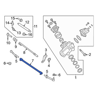 Ford OE - Left Steering Tie Rod End Adjusting Sleeve