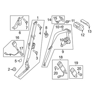 Ford OE - Restraint Systems - Front Seat Belts (Bench Seat), (Regular Cab)