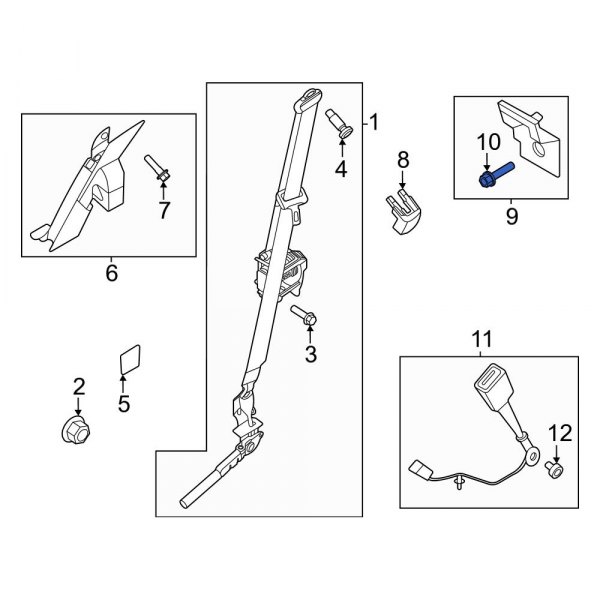 Child Restraint Anchor Plate Bolt