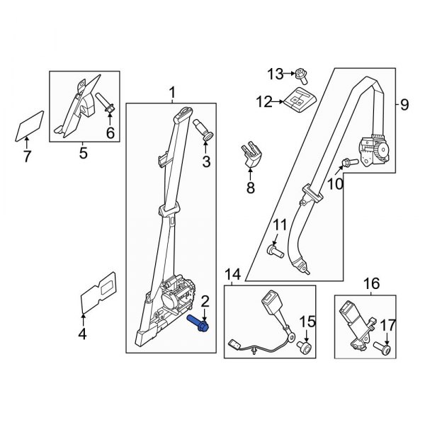 Seat Belt Lap and Shoulder Belt Screw