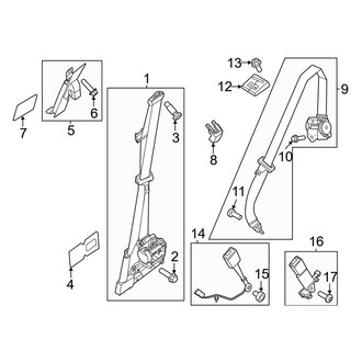 Ford OE - Restraint Systems - Front Seat Belts (Bench Seat), (SuperCab)