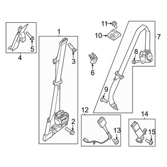 Ford OE - Restraint Systems - Front Seat Belts (Bench Seat), (Crew Cab)