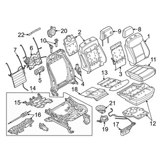 Ford OE - Seats & Tracks - Passenger Seat Components (8-Way, Power Adjust, W/O 10-Way, Driver Seat)