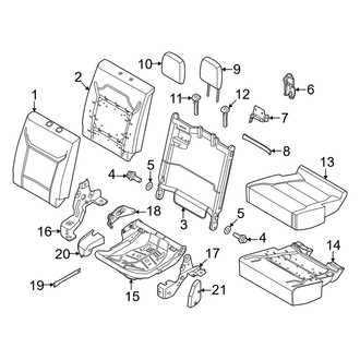 Ford OE - Seats & Tracks - Rear Seat Components (40%, Passenger Side), (SuperCab)
