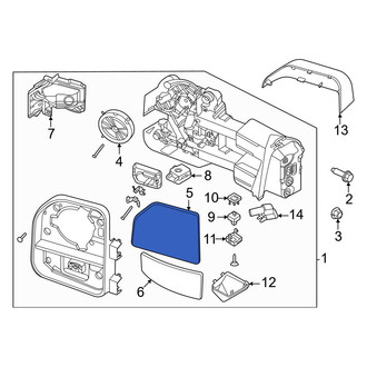 Ford OE - Front Left Upper Door Mirror Glass