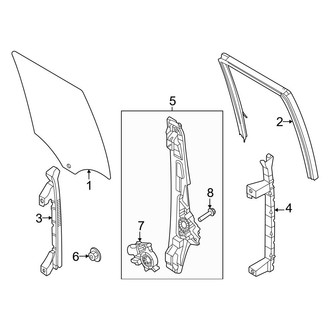 Ford OE - Rear Door - Glass & Hardware (SuperCab)