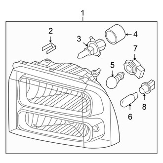 Ford OE - Front Lamps - Headlamp Components (Aero Type), (Cab & Chassis - Crew Cab / Cab & Chassis - Conventional)
