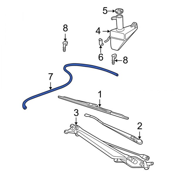 Ford OE 5C3Z17K605A Front Windshield Washer Hose