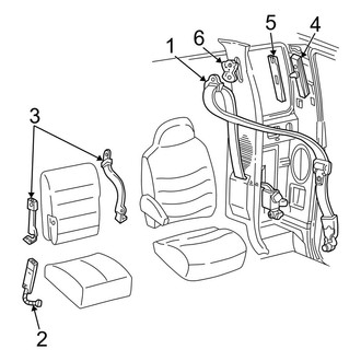 Ford OE - Restraint Systems - Front Seat Belts (Split Bench Seat)