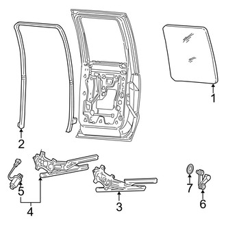 Ford OE - Rear Door - Glass & Hardware (Cab & Chassis - Crew Cab)