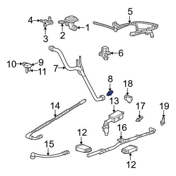 Ford OE F57Z9F485A Exhaust Gas Recirculation (EGR) Tube Adapter