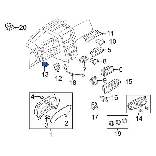 Ford OE 7L1Z11691BA Instrument Panel Dimmer Switch