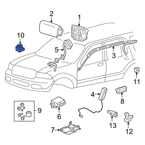 Ford OE 9L2Z14B004A Front Air Bag Impact Sensor