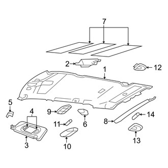 Ford OE - Roof - Interior Trim (W/O Sunroof, With Overhead Console)