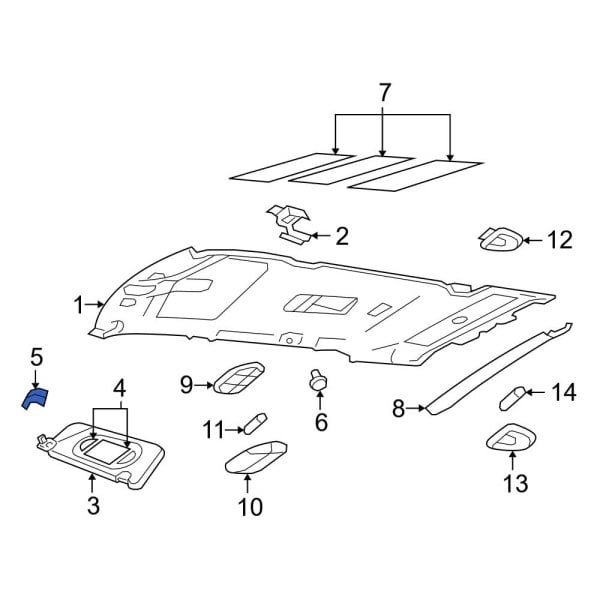 Ford OE 8L2Z78041A20AB - Right Sun Visor Support