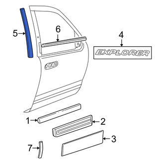 Ford OE - Rear Right Door Window Molding