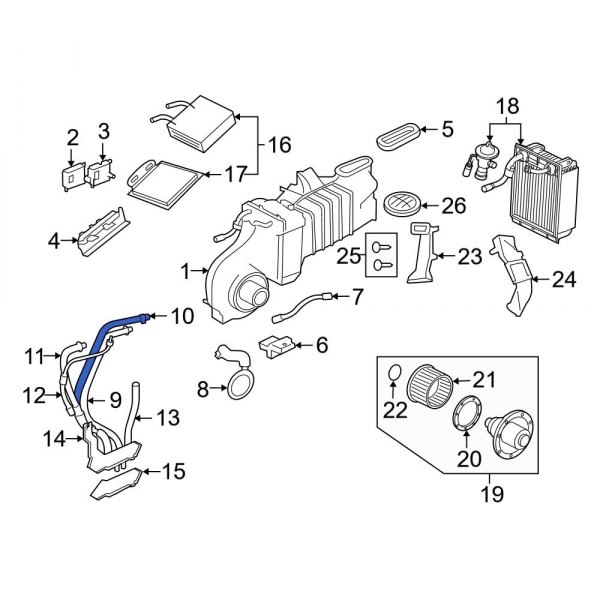 Ford OE 2L2Z18472AB HVAC Heater Hose