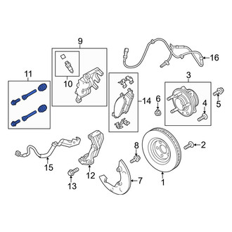 Ford OE - Front Disc Brake Caliper Bolt Kit