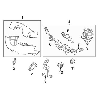 Ford OE - Steering Column - Shroud, Switches & Levers (With Power Tilt/Telscope)