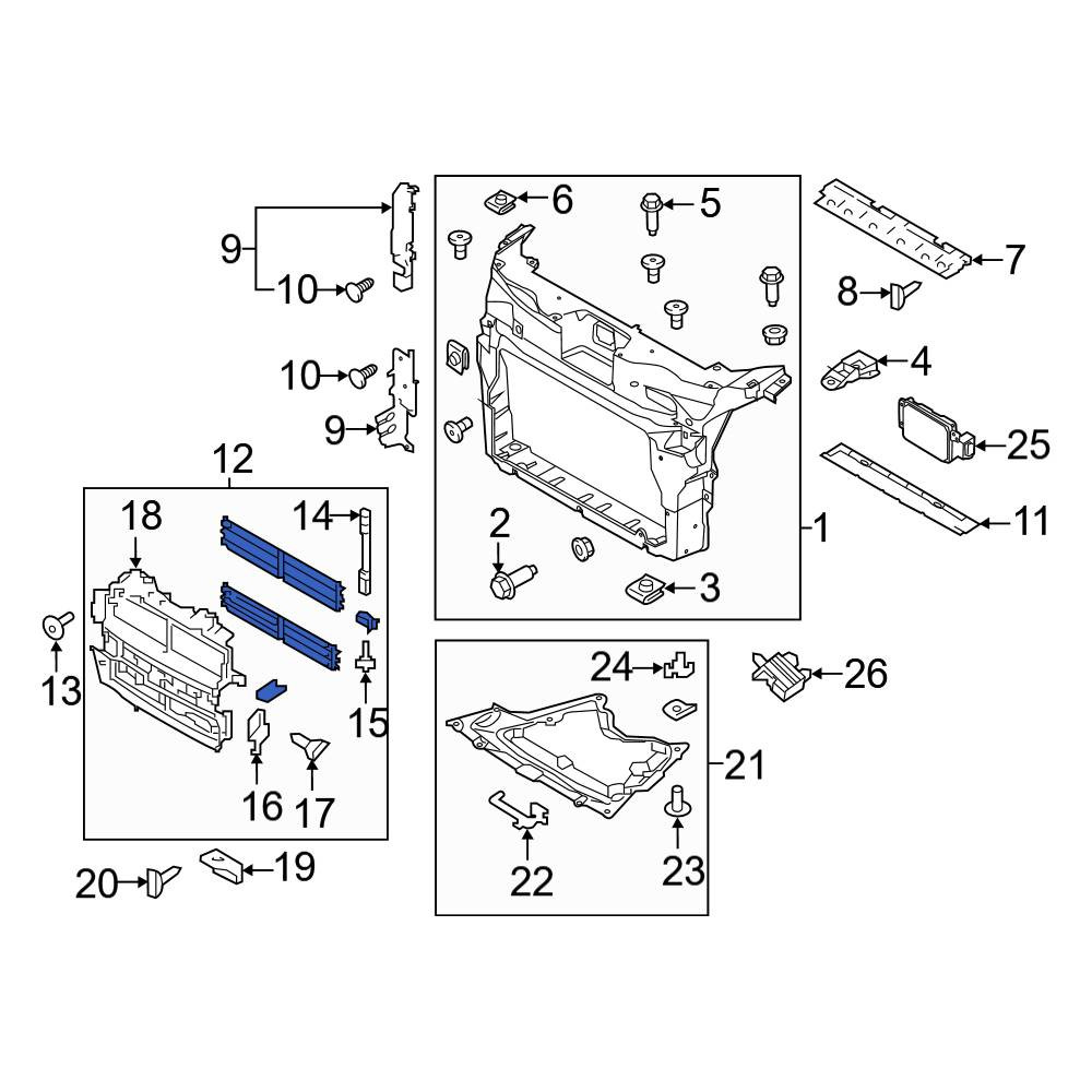 Ford OE JB5Z8475A - Front Radiator Shutter Assembly
