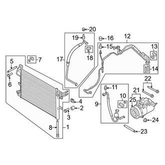 Ford OE - Air Conditioner & Heater - Condenser, Compressor & Lines