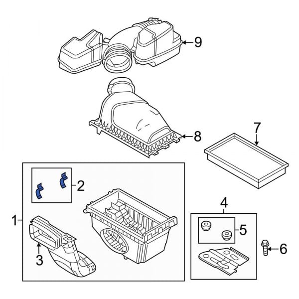 Ford OE 7H6Z9628AA - Air Filter Housing Clamp