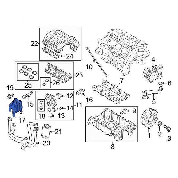 Ford OE 8A8Z6A642A - Engine Oil Cooler