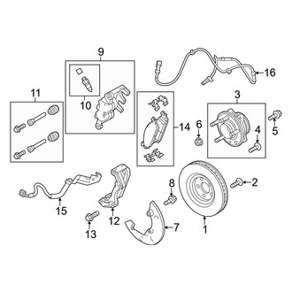 Ford OE - Front Suspension - Brake Components (With Heavy Duty Brakes)