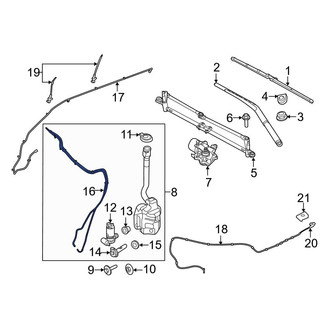 Ford OE - Front Lower Windshield Washer Hose