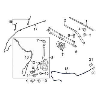 Ford OE - Front Upper Windshield Washer Hose