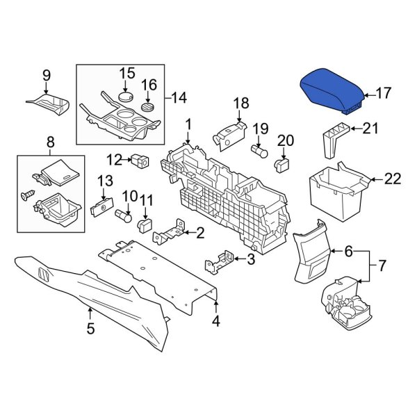 Ford OE GB5Z7806024AA - Front Console Armrest