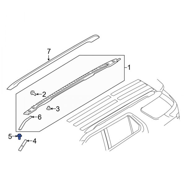 Roof Luggage Carrier Side Rail Bolt