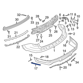 Ford OE - Rear Center Bumper Trim