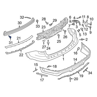 Ford OE - Rear Bumper Impact Bar Bolt