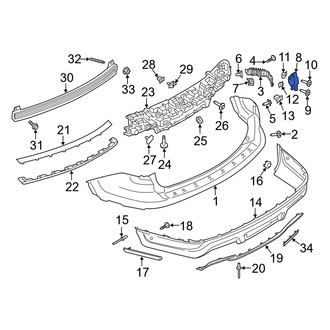 Ford OE - Rear Left Bumper Cover Support Rail