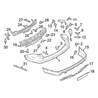 Ford OE - Rear Bumper - Bumper & Components (With Trailer Tow, Covers & Brackets)