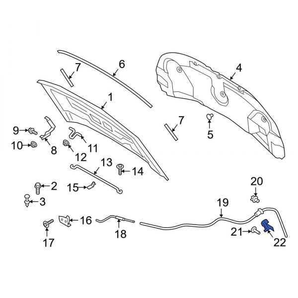 Ford OE LB5Z16B626B Front Hood Release Handle
