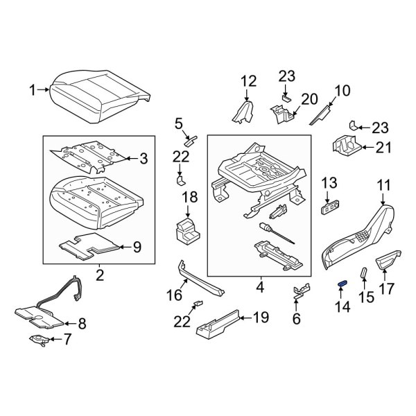 Ford OE KB5Z14A701AG Front Power Seat Switch Knob